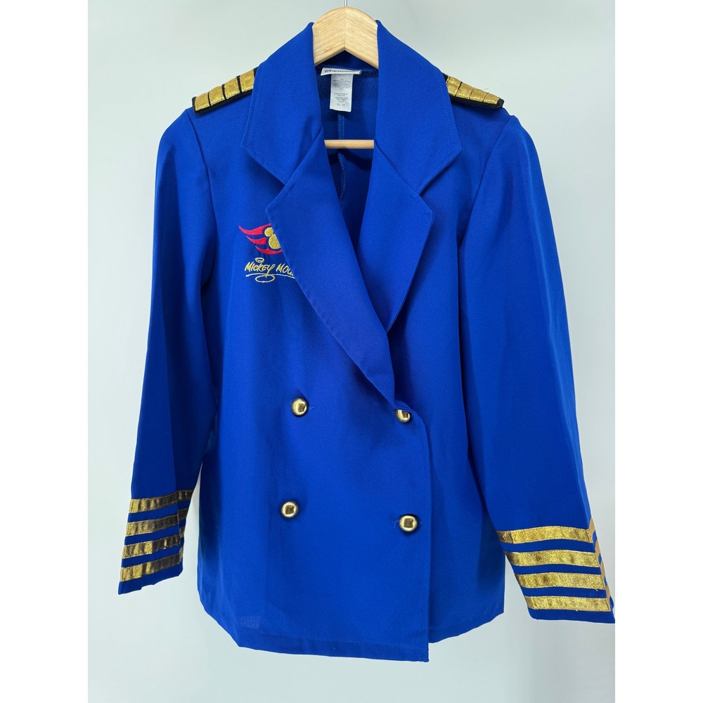 Disney Cruise Line Captain Jacket Kids XL 14 Blue Mickey Mouse Costume DCL
